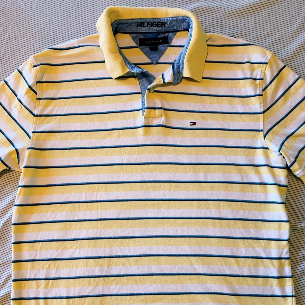 Tommy Hilfiger Yellow Striped Polo Shirt
